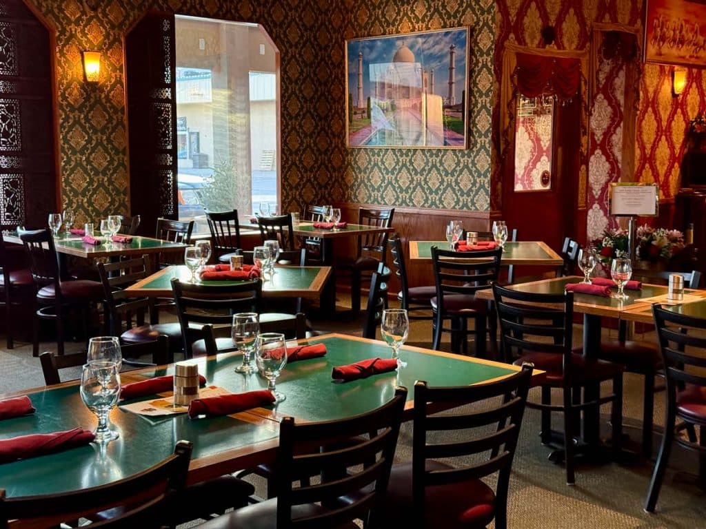 Warm restaurant interior